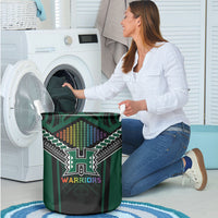 Hawaii Warriors Football Laundry Basket Rainbow Kakau Pattern Black