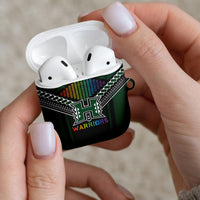 Hawaii Warriors Football AirPods Case Rainbow Kakau Pattern Black