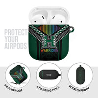 Hawaii Warriors Football AirPods Case Rainbow Kakau Pattern Black