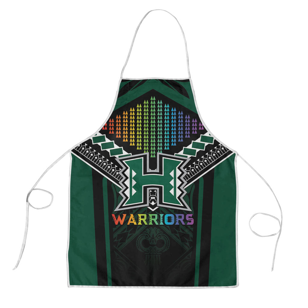 Hawaii Warriors Football Apron Rainbow Kakau Pattern Black LT05 Black - Polynesian Pride