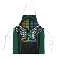 Hawaii Warriors Football Apron Rainbow Kakau Pattern Black LT05 Black - Polynesian Pride