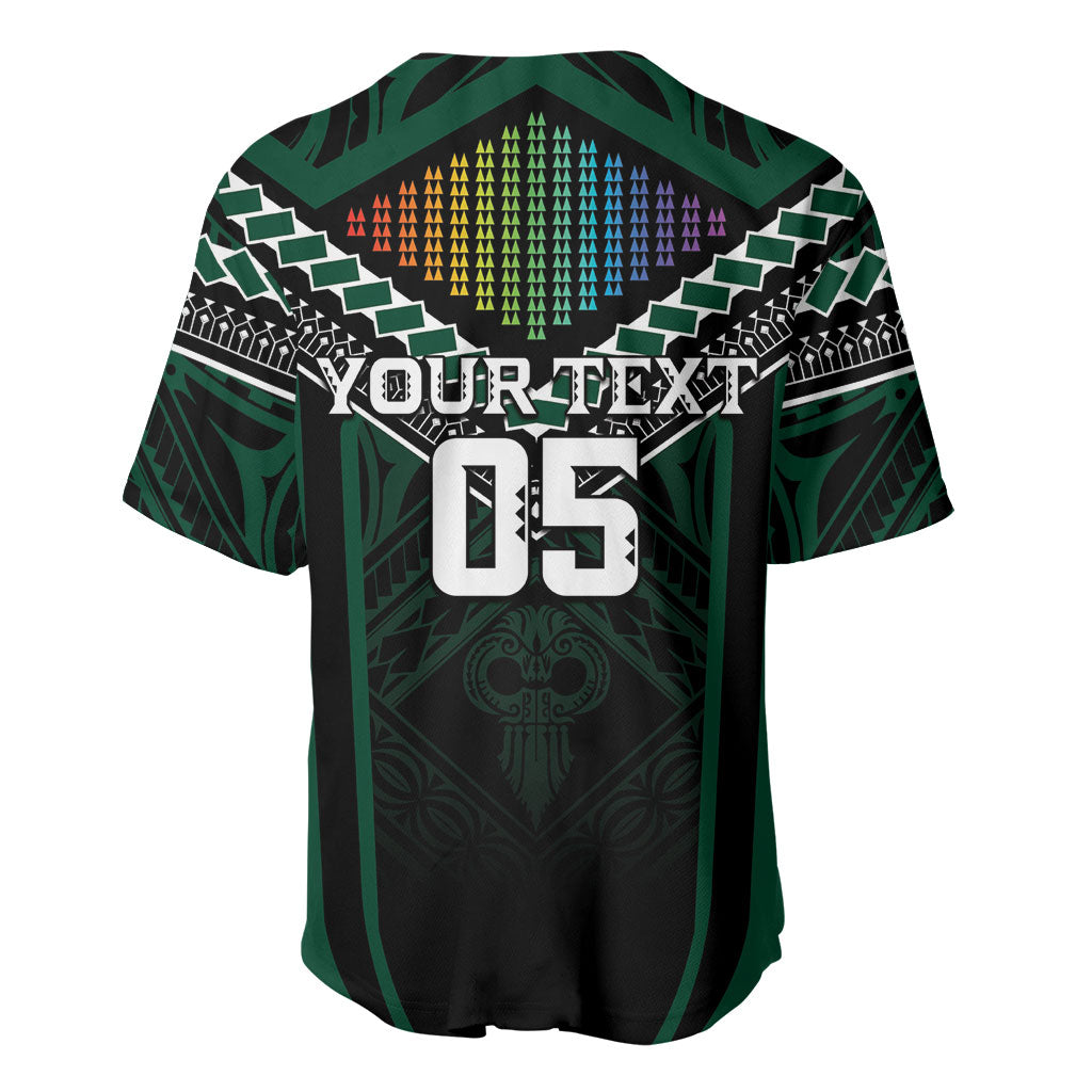 Custom Hawaii Warriors Football Baseball Jersey Rainbow Kakau Pattern Black