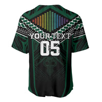 Custom Hawaii Warriors Football Baseball Jersey Rainbow Kakau Pattern Black