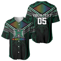 Custom Hawaii Warriors Football Baseball Jersey Rainbow Kakau Pattern Black