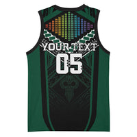 Custom Hawaii Warriors Football Basketball Jersey Rainbow Kakau Pattern Black