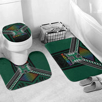 Hawaii Warriors Football Bathroom Set Rainbow Kakau Pattern Black