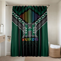 Hawaii Warriors Football Bathroom Set Rainbow Kakau Pattern Black