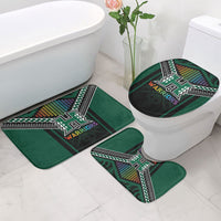 Hawaii Warriors Football Bathroom Set Rainbow Kakau Pattern Black