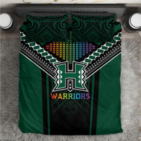Hawaii Warriors Football Bedding Set Rainbow Kakau Pattern Black LT05 Black - Polynesian Pride