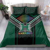 Hawaii Warriors Football Bedding Set Rainbow Kakau Pattern Black LT05 - Polynesian Pride