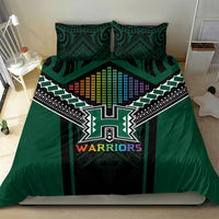 Hawaii Warriors Football Bedding Set Rainbow Kakau Pattern Black LT05 - Polynesian Pride
