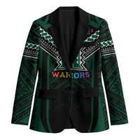 Custom Hawaii Warriors Football Blazer Rainbow Kakau Pattern Black
