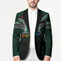 Custom Hawaii Warriors Football Blazer Rainbow Kakau Pattern Black