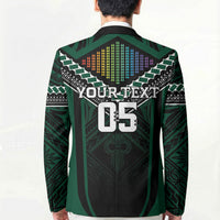 Custom Hawaii Warriors Football Blazer Rainbow Kakau Pattern Black