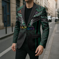Custom Hawaii Warriors Football Blazer Rainbow Kakau Pattern Black