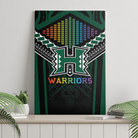Hawaii Warriors Football Canvas Wall Art Rainbow Kakau Pattern Black