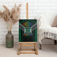 Hawaii Warriors Football Canvas Wall Art Rainbow Kakau Pattern Black