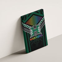 Hawaii Warriors Football Canvas Wall Art Rainbow Kakau Pattern Black