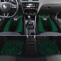 Custom Hawaii Warriors Football Car Mats Rainbow Kakau Pattern Black