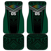 Custom Hawaii Warriors Football Car Mats Rainbow Kakau Pattern Black
