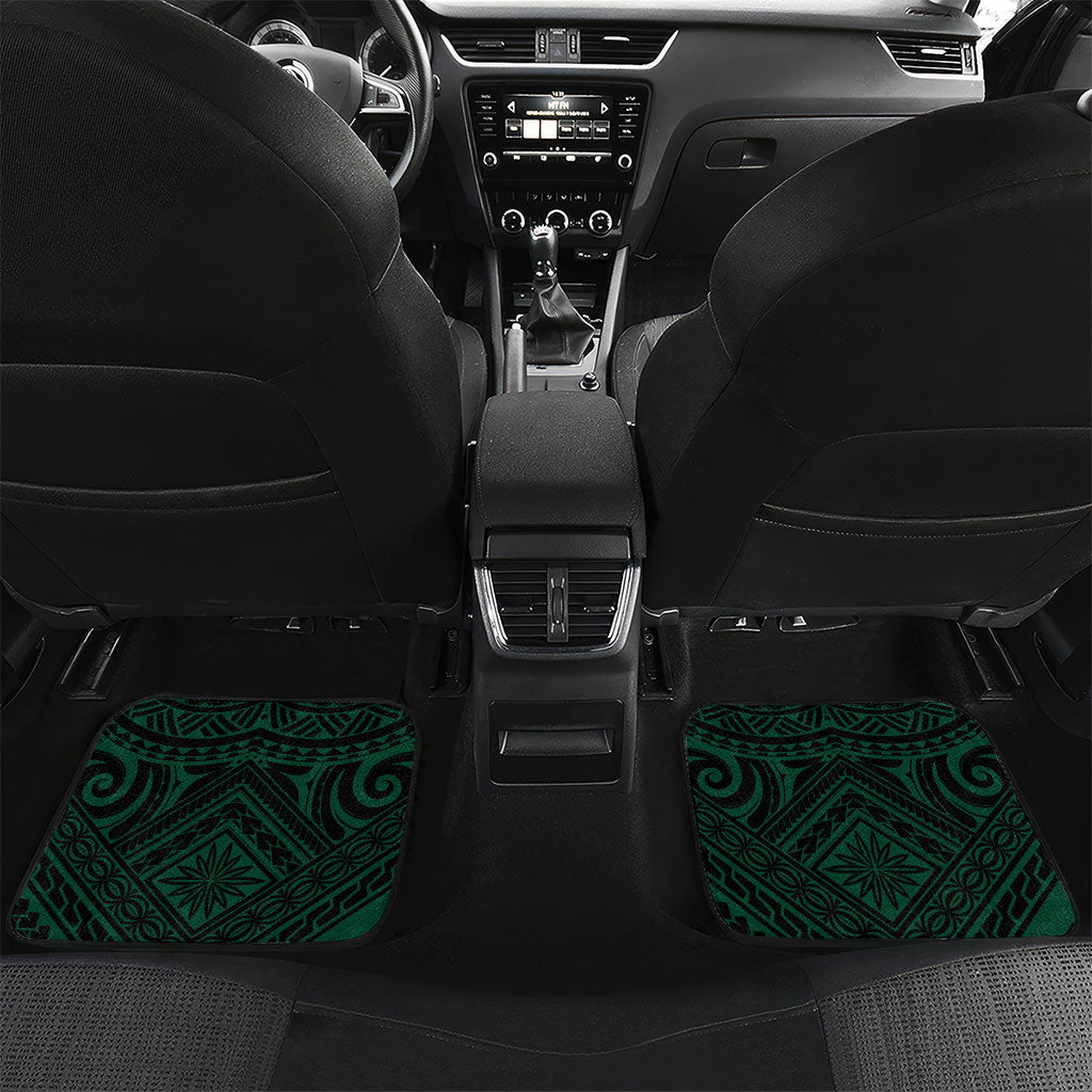 Custom Hawaii Warriors Football Car Mats Rainbow Kakau Pattern Black