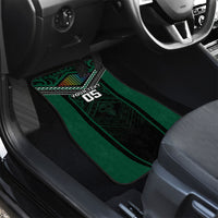 Custom Hawaii Warriors Football Car Mats Rainbow Kakau Pattern Black