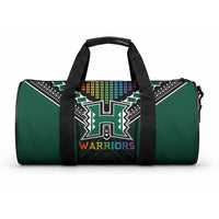 Hawaii Warriors Football Duffle Bag Rainbow Kakau Pattern Black