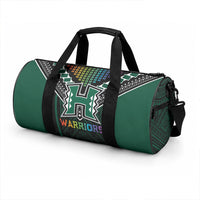Hawaii Warriors Football Duffle Bag Rainbow Kakau Pattern Black