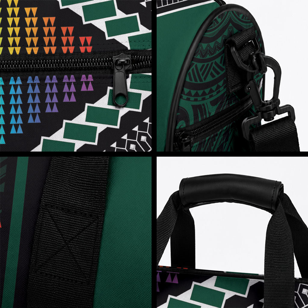 Hawaii Warriors Football Duffle Bag Rainbow Kakau Pattern Black