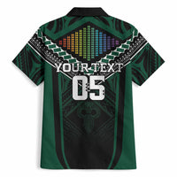 Custom Hawaii Warriors Football Hawaiian Shirt Rainbow Kakau Pattern Black