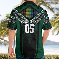 Custom Hawaii Warriors Football Hawaiian Shirt Rainbow Kakau Pattern Black