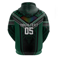 Custom Hawaii Warriors Football Hoodie Rainbow Kakau Pattern Black