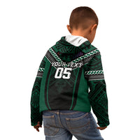 Custom Hawaii Warriors Football Kid Hoodie Rainbow Kakau Pattern Black