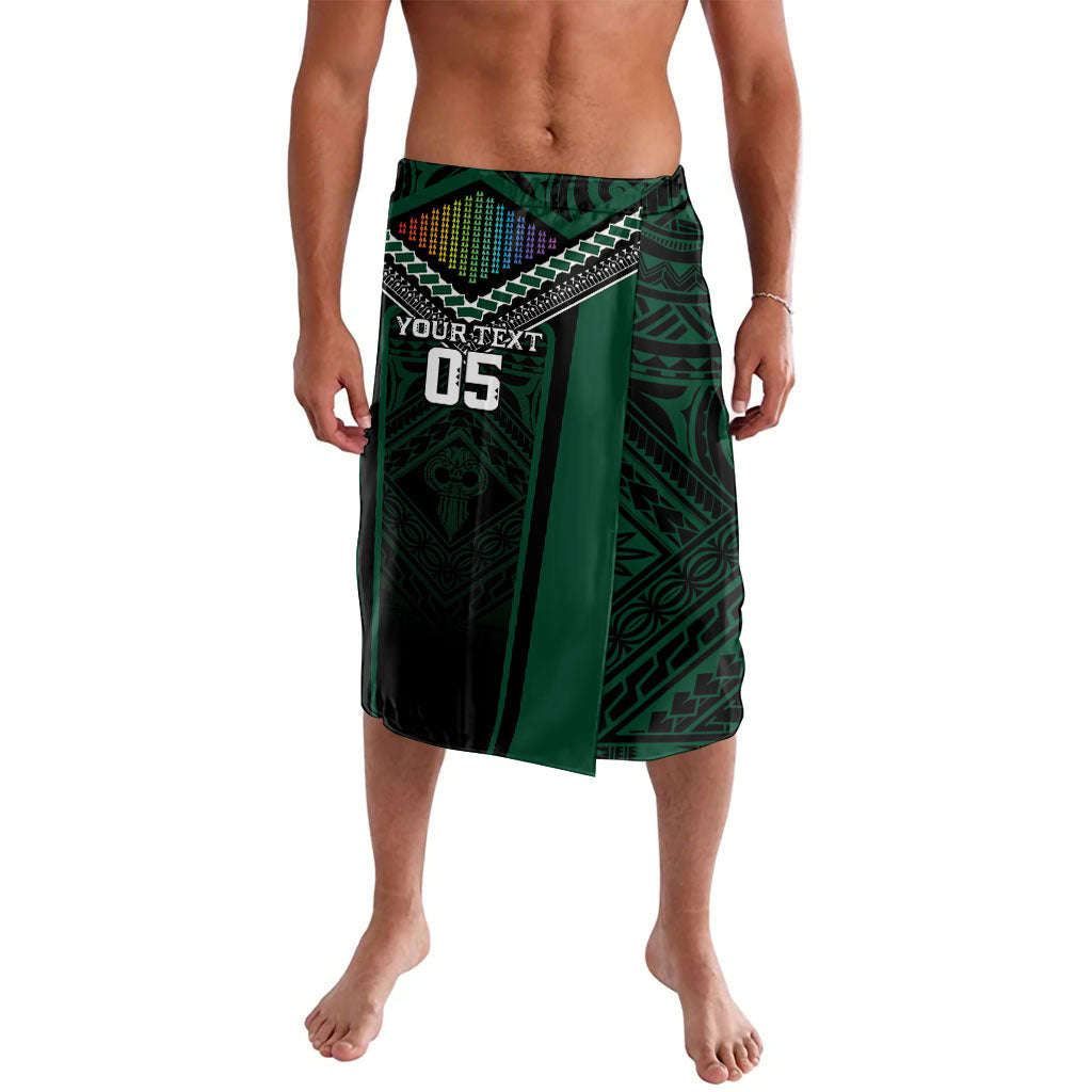 Custom Hawaii Warriors Football Lavalava Rainbow Kakau Pattern Black