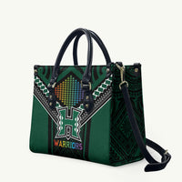 Hawaii Warriors Football Leather Bag Rainbow Kakau Pattern Black
