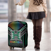 Hawaii Warriors Football Luggage Cover Rainbow Kakau Pattern Black