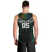 Custom Hawaii Warriors Football Men Tank Top Rainbow Kakau Pattern Black