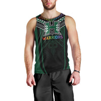 Custom Hawaii Warriors Football Men Tank Top Rainbow Kakau Pattern Black