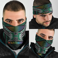 Hawaii Warriors Football Neck Gaiter Rainbow Kakau Pattern Black