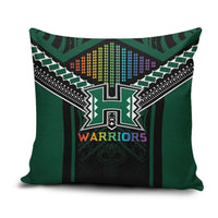Hawaii Warriors Football Pillow Cover Rainbow Kakau Pattern Black
