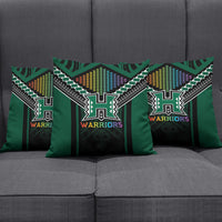 Hawaii Warriors Football Pillow Cover Rainbow Kakau Pattern Black