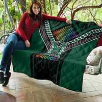 Hawaii Warriors Football Quilt Rainbow Kakau Pattern Black