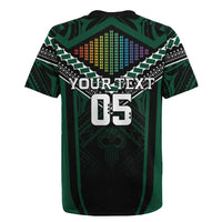 Custom Hawaii Warriors Football Rugby Jersey Rainbow Kakau Pattern Black