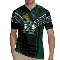 Custom Hawaii Warriors Football Rugby Jersey Rainbow Kakau Pattern Black