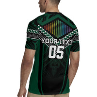Custom Hawaii Warriors Football Rugby Jersey Rainbow Kakau Pattern Black