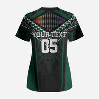 Custom Hawaii Warriors Football Scrub Top Rainbow Kakau Pattern Black
