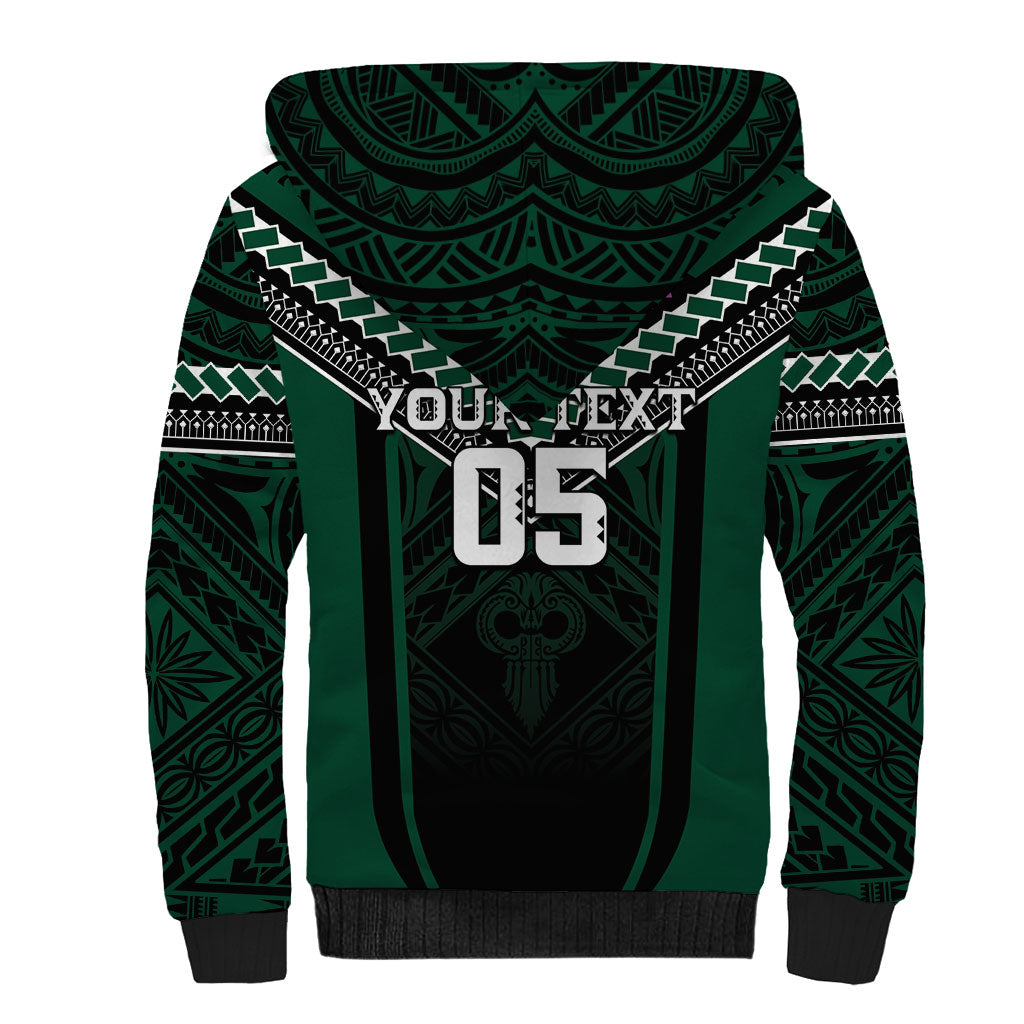 Custom Hawaii Warriors Football Sherpa Hoodie Rainbow Kakau Pattern Black LT05 - Polynesian Pride
