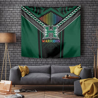 Hawaii Warriors Football Tapestry Rainbow Kakau Pattern Black