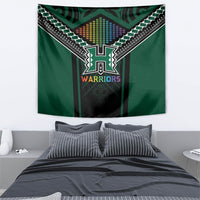 Hawaii Warriors Football Tapestry Rainbow Kakau Pattern Black