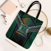 Hawaii Warriors Football Tote Bag Rainbow Kakau Pattern Black
